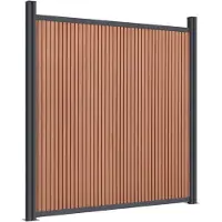 vidaXL Elément de clôture avec 2 poteaux Brun 180x186 cm WPC