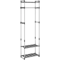 vidaXL Porte-vêtements à 3 niveaux Argenté 59x29x192 cm Aluminium