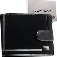 Rovicky Pánska kožená peňaženka Guddataag čierna Taille unique