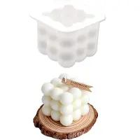 INF Moule en silicone / Moule à bougie Bulles 7,5 x 7,5 cm