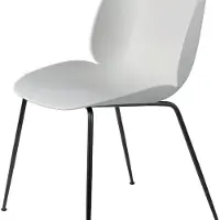 Gubi Beetle Dining Chair Non Rembourrée Conic Base Black Matt | Lunar Gray