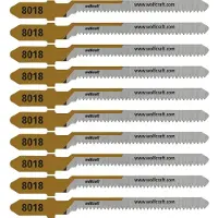 Wolfcraft 8018100 10 lames de scie sauteuse pour bois tendre, coupe courbe, 10 pièces