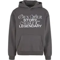 Mister tee Sweat-shirt 'Make It Legendary' gris foncé / blanc