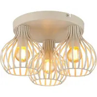 Globo Lampe de plafond à 3 lampes Mateo brun sable