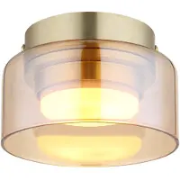 Globo Plafonnier LED, doré, rond, 1 flamme, D 13 cm