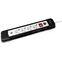 Equip 245553 rallonge électrique 1,5 m 4 prise(s) CA Intérieur Noir, Blanc