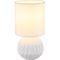 Globo Lampe de table, céramique, textile, blanc, H 23 cm