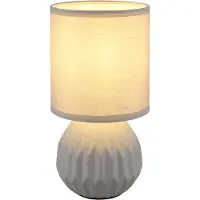 Globo Lampe de table, céramique, textile, gris, H 23 cm