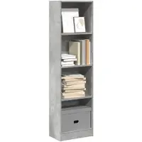 vidaXL Bibliothèque gris béton 40x24x143 cm bois d'ingénierie
