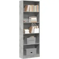 vidaXL Bibliothèque gris béton 60x24x176 cm bois d'ingénierie