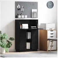 vidaXL Bureau noir aspect chêne 71.5 x 31.5 x 106.5 cm