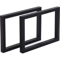 En.casa Pieds de table Lunderskov Pieds de meuble métal noir 2 pièces Piètement de table pour banc table basse 2 x pieds de table 35 x 50 cm Patins de table acier