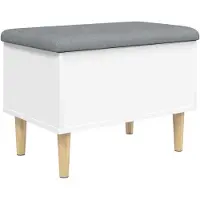 vidaXL Banc de rangement blanc 62x42x46 cm bois d'ingénierie