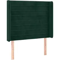 vidaXL Tête de lit avec oreilles Vert foncé 83x16x118/128 cm Velours