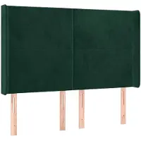 vidaXL Tête de lit avec oreilles vert foncé 147x16x118/128 cm velours