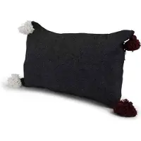 Safaary Coussin Pom-Pom Marocain Anthracite 60 x 40cm