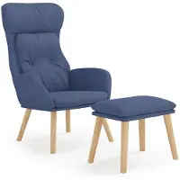 vidaXL Fauteuil relax avec pouf Bleu Tissu