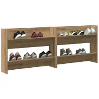 vidaXL Cabinets à chaussures muraux chêne artisanal Bois d'ingénierie