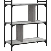 vidaXL Bibliothèque 3 niveaux sonoma gris 76x32x88cm bois d'ingénierie
