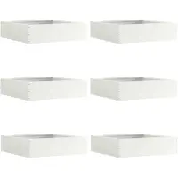 vidaXL Bordure de jardin, 6 pièces, 50 x 50 x 13 cm, acier, blanc