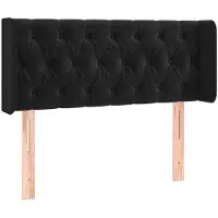 vidaXL Tête de lit avec oreilles noir 93x16x78/88 cm velours