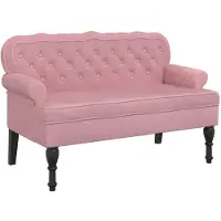 vidaXL Banc avec dossier rose 119,5x64,5x75 cm velours