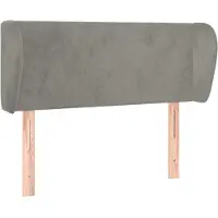 vidaXL Tête de lit avec oreilles gris clair 103x23x78/88 cm velours