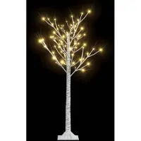 vidaXL Sapin de Noël 128 LED blanc chaud Saule 1,2 m Int/Ext