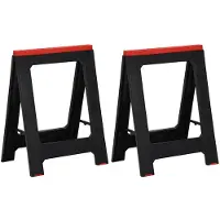 vidaXL Tréteaux de travail 2 pcs. Pliable Noir & Rouge Polypropylène 350 kg