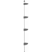 vidaXL - Étagère de douche - 4 niveaux - télescopique - modèle d'angle - aluminium - argent