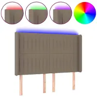 vidaXL Tête de lit LED Taupe 147x16x118/128 cm Tissu