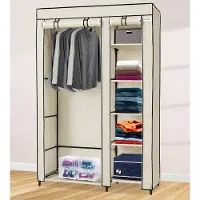 Lendo Online Armoire Pliable 108x44x166 cm Acier Crème
