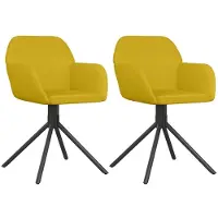 vidaXL Chaise de salle à manger 2 pcs. Pivotant Jaune Velours