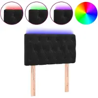 vidaXL LED Tête de lit noir 80x7x78/88 cm velours