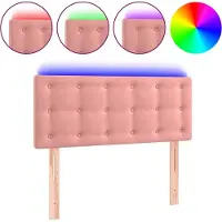 vidaXL LED Tête de lit rose 100x5x78/88 cm velours