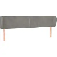 vidaXL Tête de lit avec oreilles gris clair 203x23x78/88 cm velours