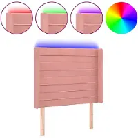 vidaXL Tête de lit LED rose 103x16x118/128 cm velours