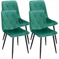 Jumi 4 x FAUTEUILS REMBOURRÉS EN VELOURS matelassé moderne