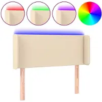 vidaXL Tête de lit LED Crème 103x16x78/88 cm Tissu