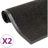 vidaXL Paillassons rectangulaires 2 pcs 90 x 150 cm Noir