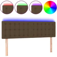 vidaXL Tête de lit LED brun foncé 144x5x78/88 cm Tissu