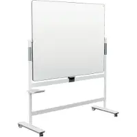 Nobo Tableau blanc mobile Move & Meet - utilisable des 2 côtés - laqué - pivotant - L 1500 x H 1200 mm
