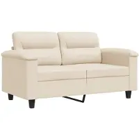 vidaXL Canapé à 2 places Beige 120 cm Tissu microfibre