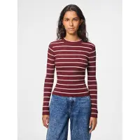 Pieces Pull-over rouge carmin / blanc naturel