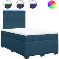 vidaXL Lit boxspring avec matelas bleu 120x200 cm velours