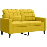 vidaXL Canapé 2 places jaune 120 cm velours