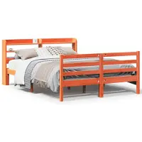 vidaXL Lit en bois massif sans matelas pin brun cireux 150x200 cm