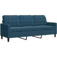 vidaXL Canapé 3 places bleu 180 cm velours