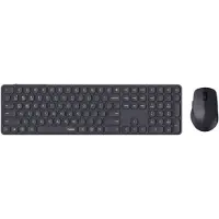 Rapoo Kit de bureau sans fil multimode 9810M, QWERTY, gris foncé (00228039) (DE, Filaire, Sans fil), Clavier, Noir, Gris