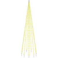 vidaXL Sapin de Noël à LED pour mât de drapeau Blanc chaud 310 LED 300 cm